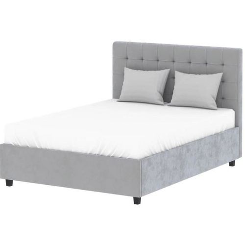 Lit Coffre Adulte Eliza 140 X 190 Cm - Sommier Inclus - Gris Foncé
