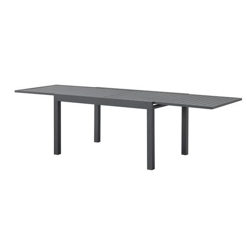 Table De Jardin - 6 à 10 Personnes - Structure Aluminium - L 135-270 X P 90 X H 75 cm - Gris Foncé