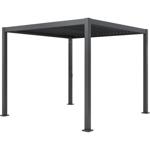 Pergola Bioclimatique Gaya - Structure En Aluminium Et En Acier - 290x290xh240 Cm - Gris