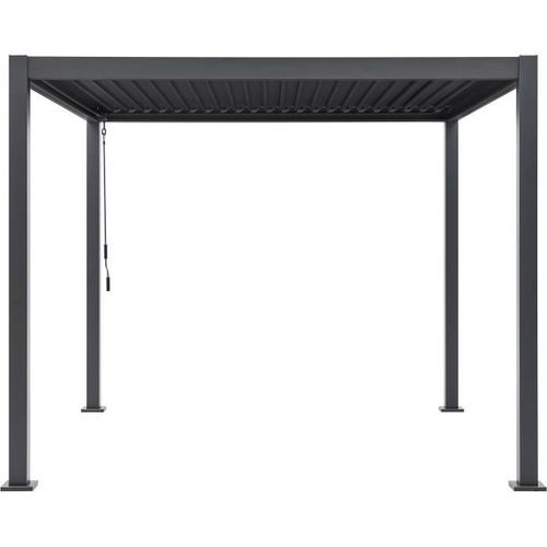 Pergola Bioclimatique Gaya - Structure En Aluminium Et En Acier - 290x290xh240 Cm - Gris