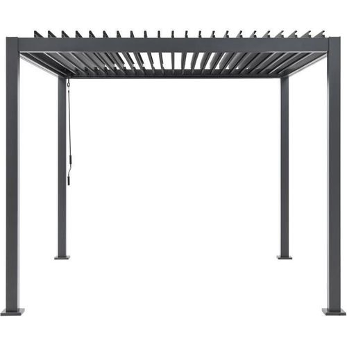 Pergola Bioclimatique Gaya - Structure En Aluminium Et En Acier - 290x290xh240 Cm - Gris
