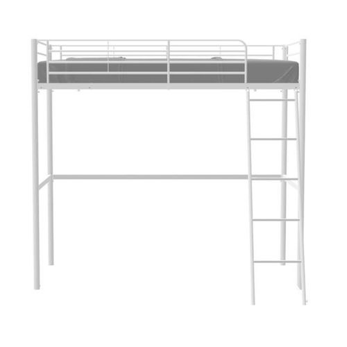 Lit Mezzanine Eliot 90 X 190 Cm - Métal - Sommier Inclus - Blanc