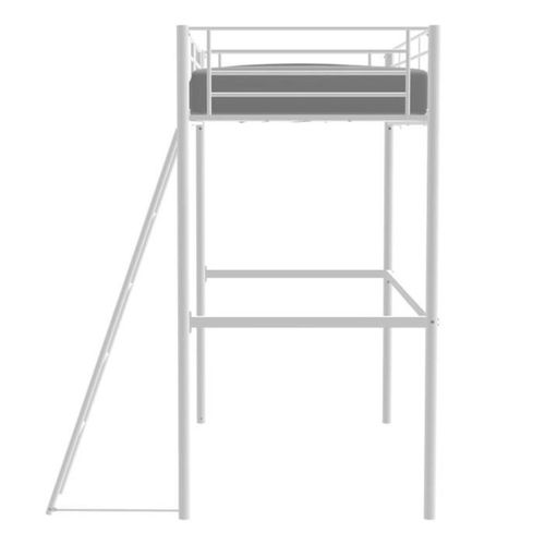 Lit Mezzanine Eliot 90 X 190 Cm - Métal - Sommier Inclus - Blanc