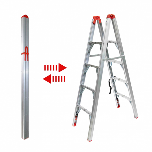 Escabeau Pliable Télescopique Tubulaire 1.51m 4 Marches