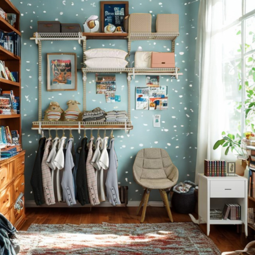 Dressing Crémaillère - Étagère Mural Industriel - Modulables - Blanc - 36 Pièces - 1,88x1,22m