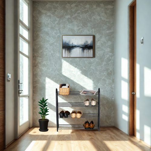 Range Chaussures - 4 Niveaux - Noir - 12 Paires