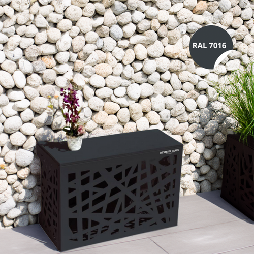 Cache Climatisation Amazonian Gris Anthracite Ral7016 - Moyen  L 110 X H 80 X P 55 Cm