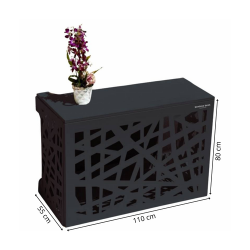 Cache Climatisation Amazonian Gris Anthracite Ral7016 - Moyen  L 110 X H 80 X P 55 Cm