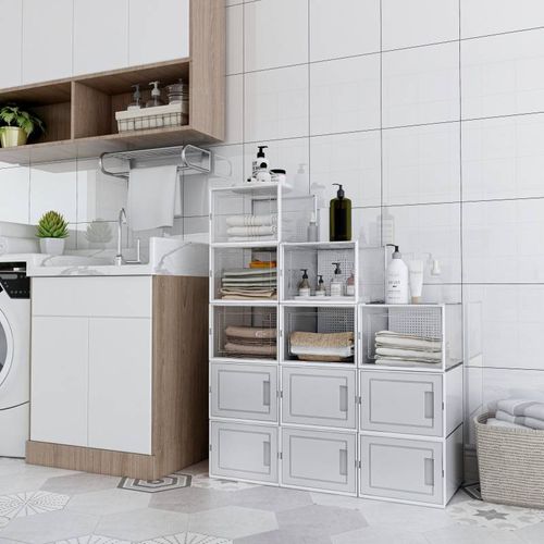 Lot De 12 Boîtes à Chaussures/rangement Empilables En Plastique Avec Porte Et Aération 36x28x21cm