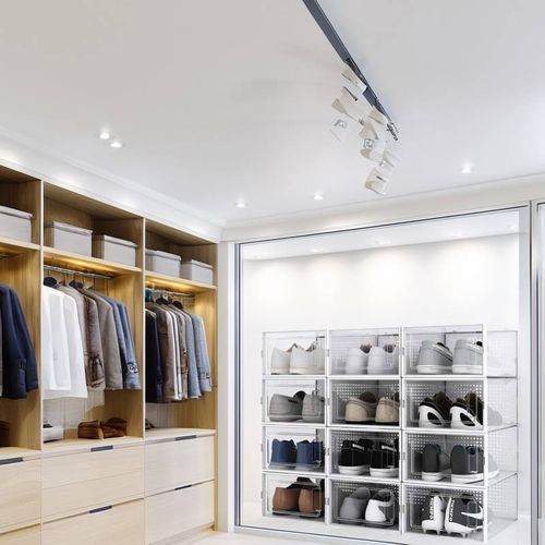 Lot De 12 Boîtes à Chaussures / rangement En Plastique Avec Porte Et Aération 33.4x23x14cm