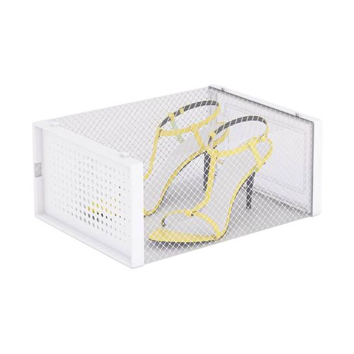 Lot De 12 Boîtes à Chaussures / rangement En Plastique Avec Porte Et Aération 33.4x23x14cm