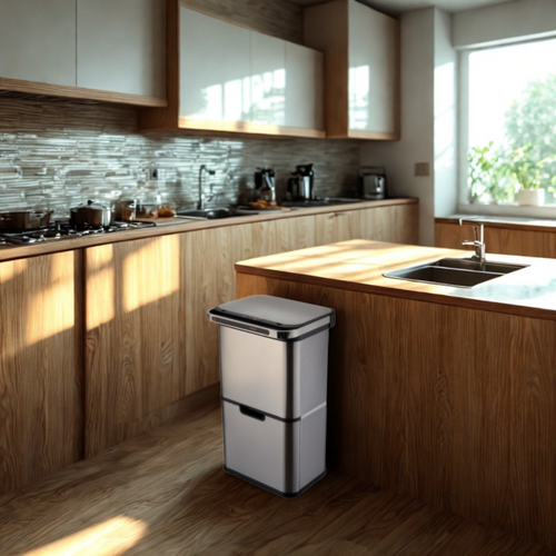 Poubelle Cuisine Automatique De Tri à 4 Compartiments - 60l - Inox Ss304 - Piles Ou Batterie