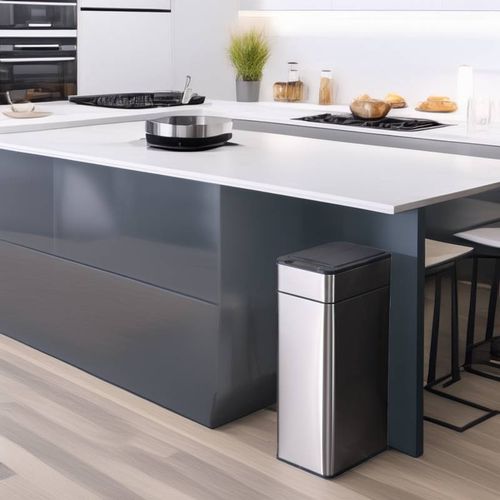 Poubelle Cuisine Automatique Latérale - Ouverture Papillon - Inox Ss304 - 60l - Piles Ou Batterie