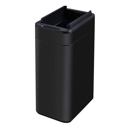 Poubelle Cuisine Automatique Latérale - Ouverture Papillon - Noir Mat - 60l - Piles Ou Batterie