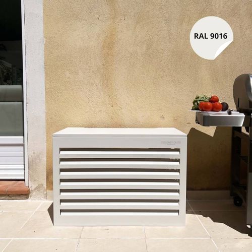 Cache Climatisation Venetian Aluminium Blanc Ral9016 - Moyen L 110 X H 80 X P 55 Cm