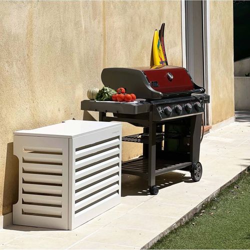 Cache Climatisation Venetian Aluminium Blanc Ral9016 - Moyen L 110 X H 80 X P 55 Cm