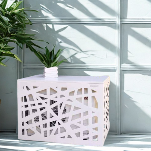 Cache Climatisation Amazonian Aluminium Blanc Ral9016 - Moyen  L 110 X H 80 X P 55 Cm