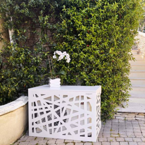 Cache Climatisation Amazonian Aluminium Blanc Ral9016 - Moyen  L 110 X H 80 X P 55 Cm