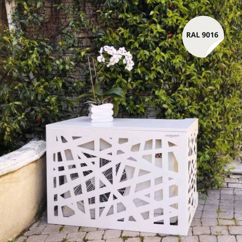 Cache Climatisation Amazonian Aluminium Blanc Ral9016 - Moyen  L 110 X H 80 X P 55 Cm