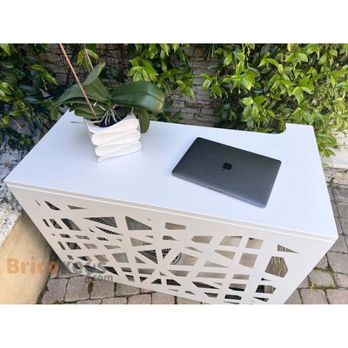 Cache Climatisation Amazonian Aluminium Blanc Ral9016 - Moyen  L 110 X H 80 X P 55 Cm