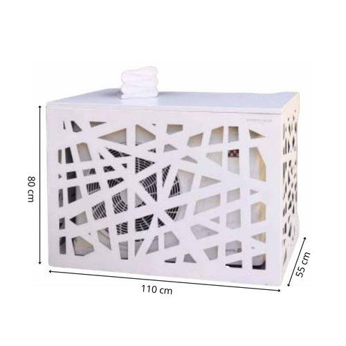 Cache Climatisation Amazonian Aluminium Blanc Ral9016 - Moyen  L 110 X H 80 X P 55 Cm