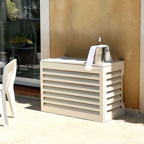 Cache Climatisation Venetian Aluminium Beige Clair Ral9001 - Moyen L 110 X H 80 X P 55 Cm