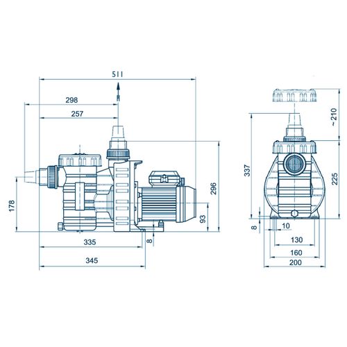 Pompe à Filtration 1 Cv, 17m3/h Mono - 104323
