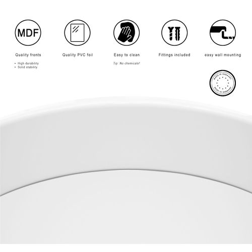 Miroir 80 Cm Blanc Laqué