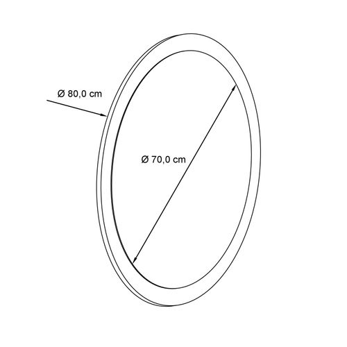 Miroir 80 Cm Blanc Laqué