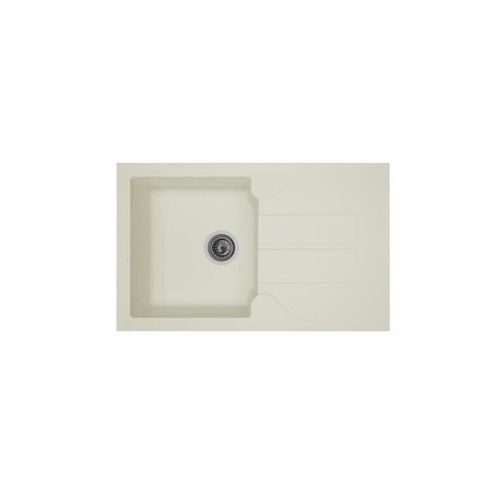 Evier Cuisine à Encastrer 1 Bac + 1 Égouttoir Aloa - Résine - 81 X 50 Cm - Blanc