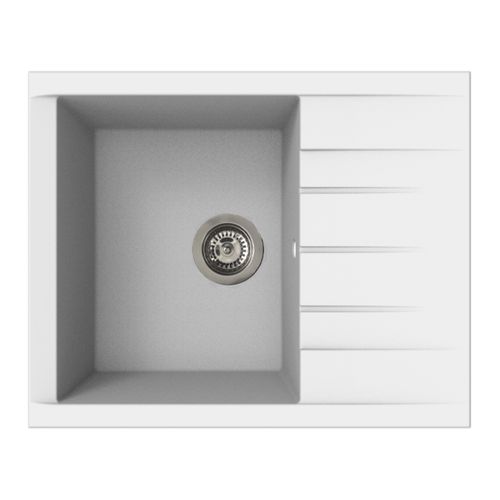 Evier résine 1 bac 62x50 cm CUBE Blanc