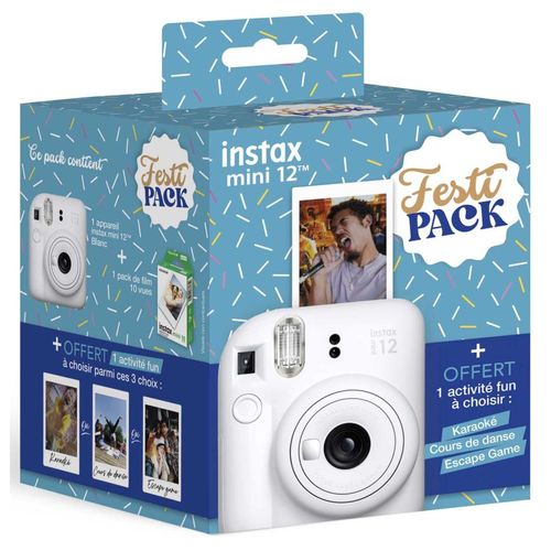 Appareil Photo Instantanée Fujifilm Instax Mini 12 Blc Festi Pack