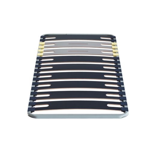 Cadre à Lattes En Métal 3 Zones Flat Cap Gris 90x190