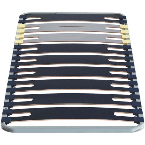 Cadre à Lattes En Métal 3 Zones Flat Cap Gris 90x190