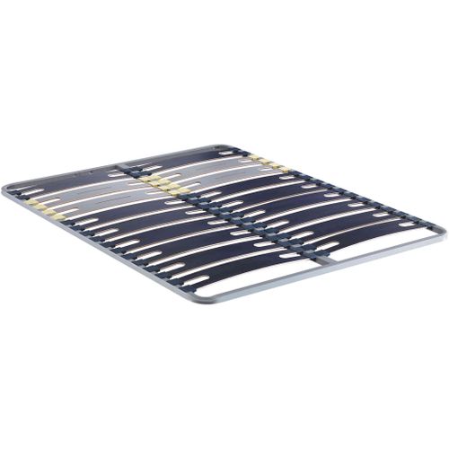 Cadre à Lattes En Métal 3 Zones Flat Cap Gris 160x200