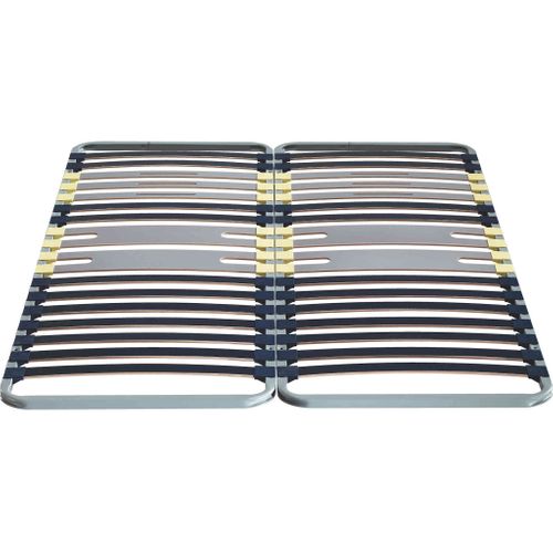 Cadre à Lattes En Métal 5 Zones Flat Cap Gris 90x190