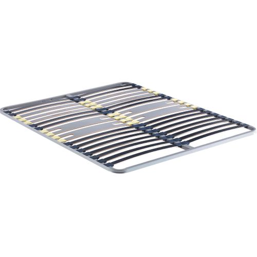 Cadre à Lattes En Métal 5 Zones Flat Cap Gris 90x200