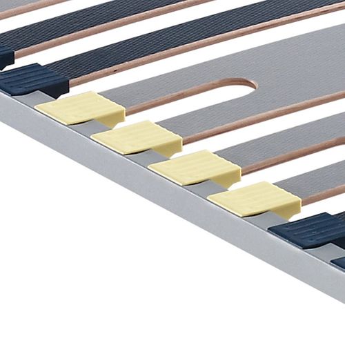 Cadre à Lattes En Métal 5 Zones Flat Cap Gris 140x200