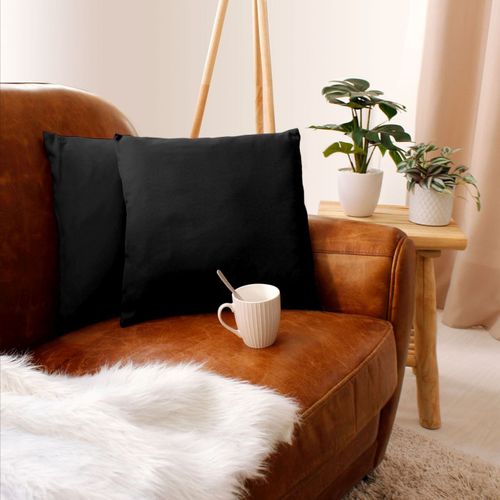 Coussin Uni En Polyester - 40 X 40 Cm - Noir