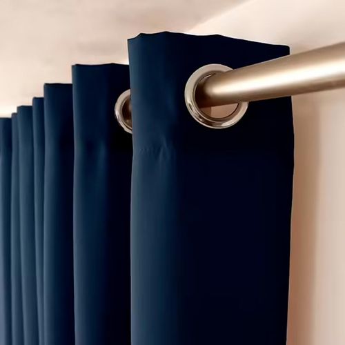 Rideau Uni à Oeillets - 140 X 240 Cm - Bleu Marine