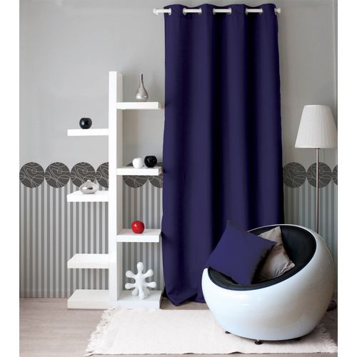 Rideau Uni à Oeillets - 140 X 240 Cm - Bleu Marine