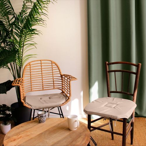 Galette De Chaise à Rabats Et Nouettes - 40x40 Cm - Naturel