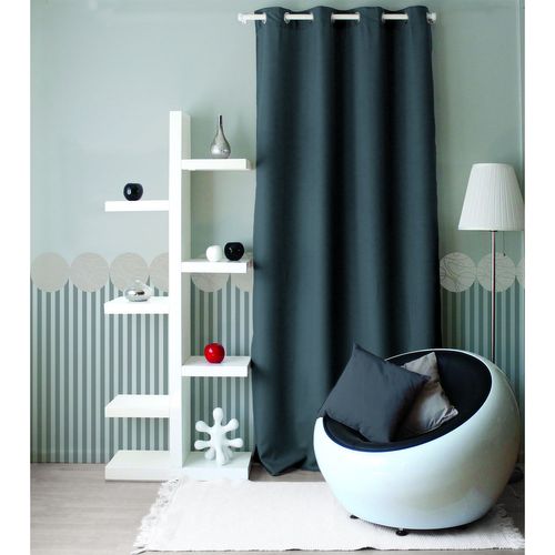 Rideau Uni Avec Oeillets - 140 X 240 Cm - Gris Foncé