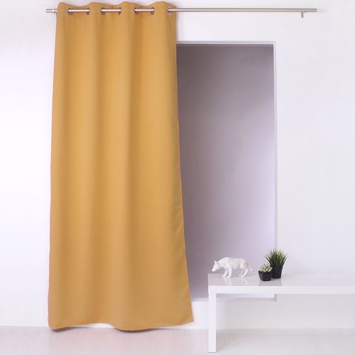 Rideau Uni Occultant Avec Oeillets - 140 X 240 Cm - Moutarde