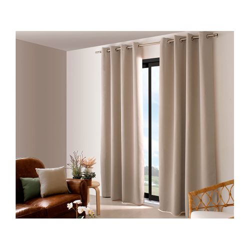 Rideau Occultant Basic Grande Hauteur Naturel 140 X 280 Cm - Enjoy Home