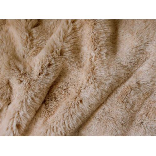 Plaid à Effet Fourrure Et Flanelle - 125 X 150 Cm - Beige