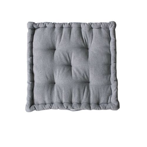 Coussin De Sol En Coton Recyclé - 40x40 Cm - Gris Clair