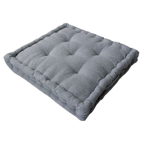 Coussin De Sol En Coton Recyclé - 40x40 Cm - Gris Clair