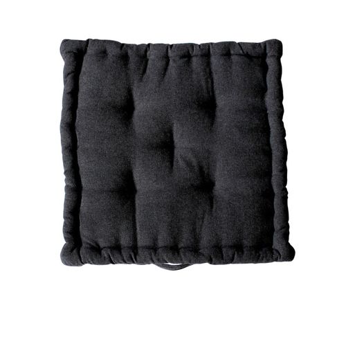 Coussin De Sol En Coton Recyclé - 40x40 Cm - Gris Foncé