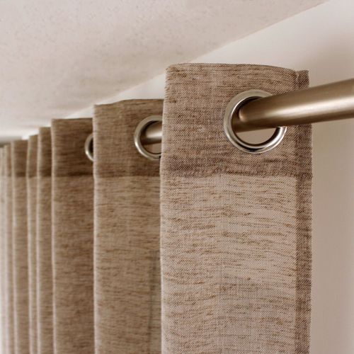 Voilage Tamisant à L'aspect Lin - 140x240 Cm - Marron Chocolat